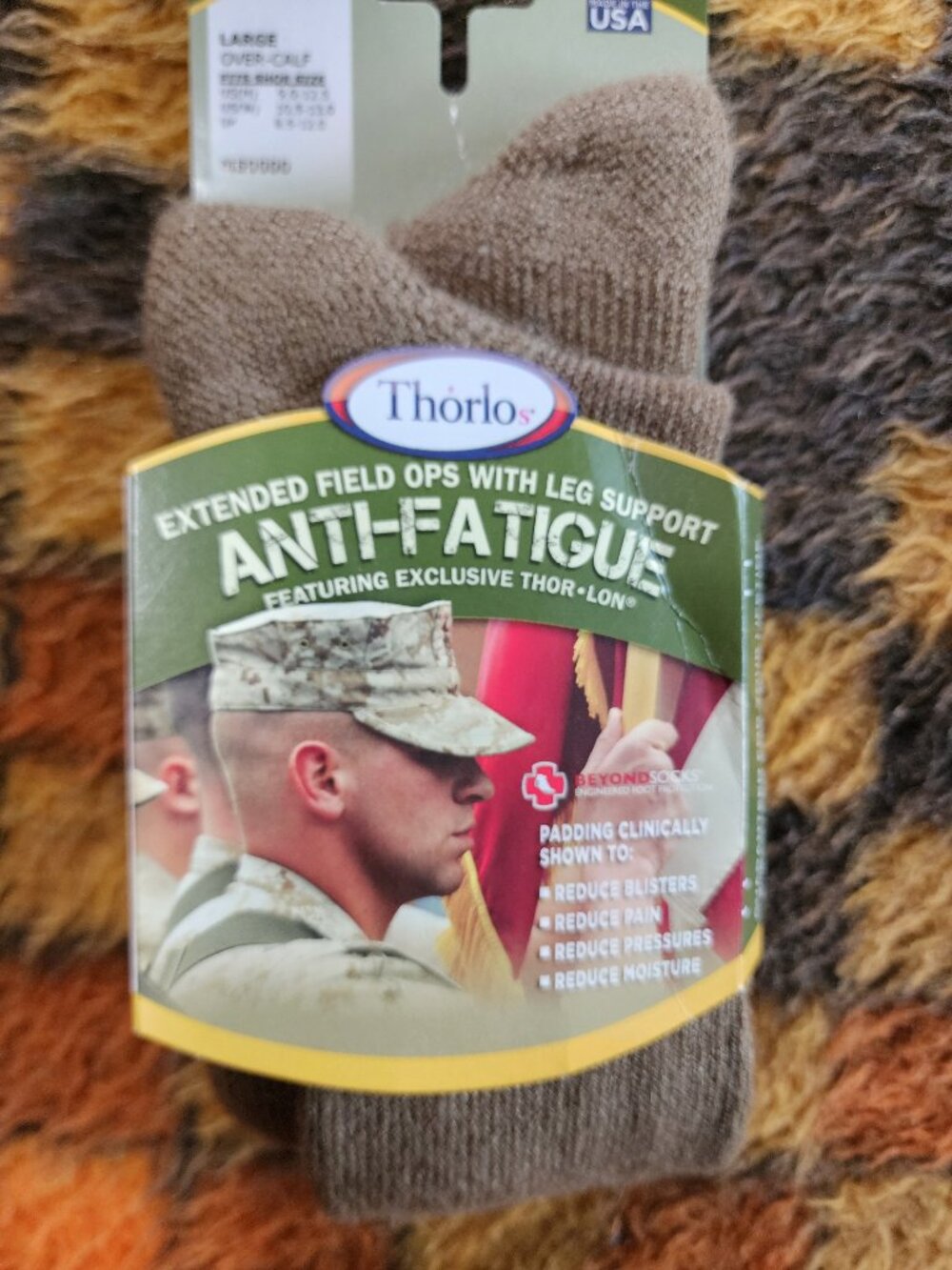 Thorlos Extended Field Ops Anti‑Fatigue Socks – Over‑Calf – Coyote Brown – NWT –